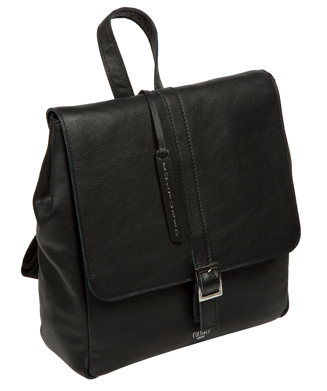 'Danica' Black Leather Backpack