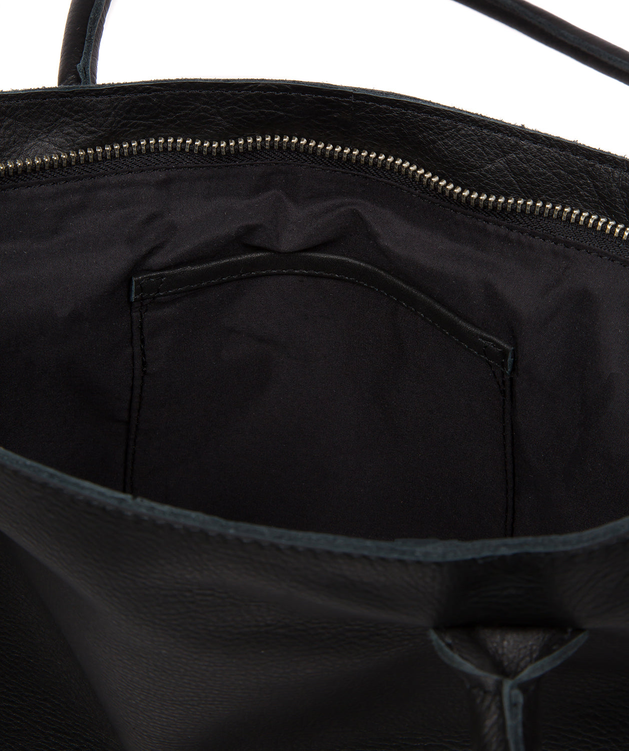 'Sabine' Black Leather Tote Bag