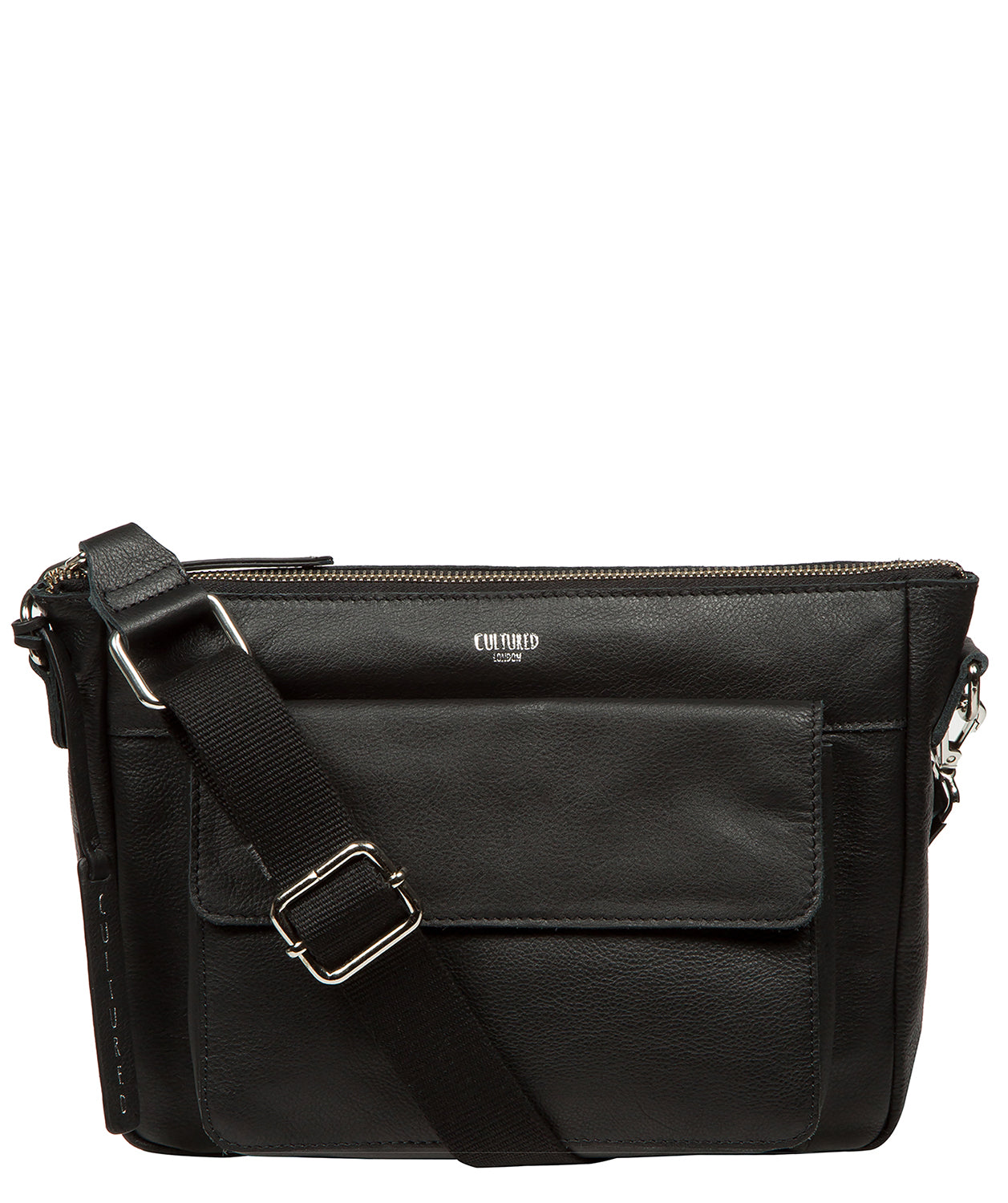 'Orly' Black Leather Cross Body Bag