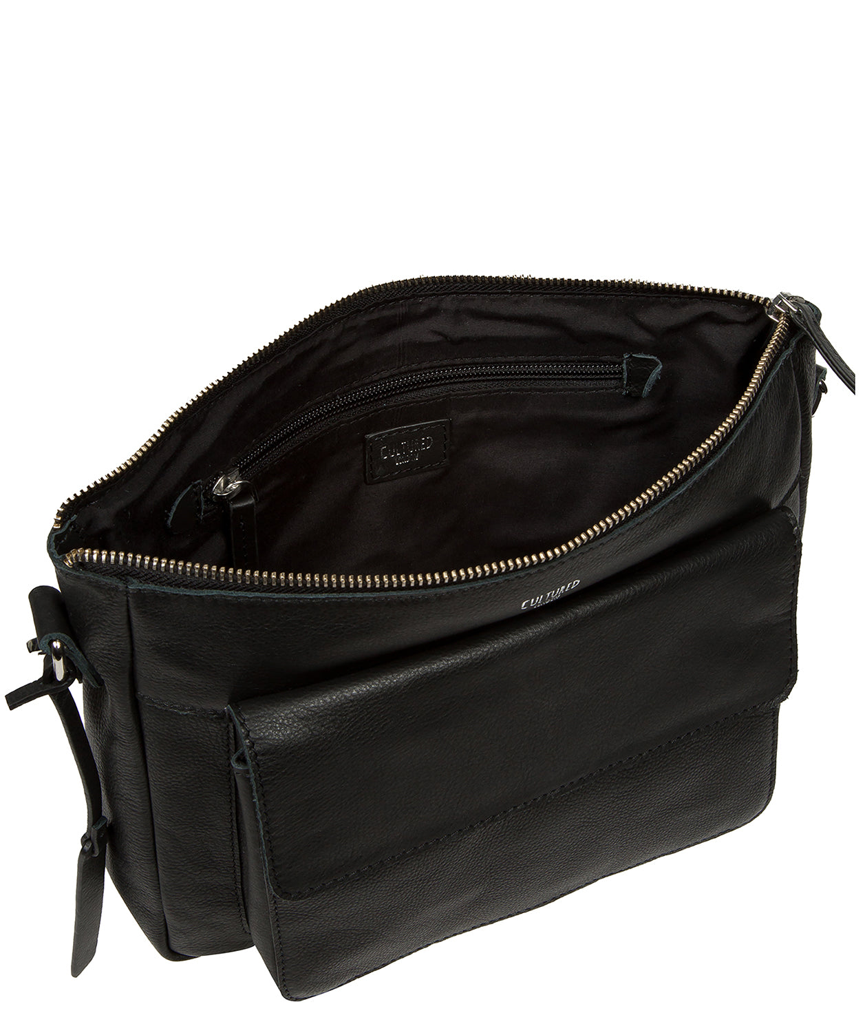 'Orly' Black Leather Cross Body Bag