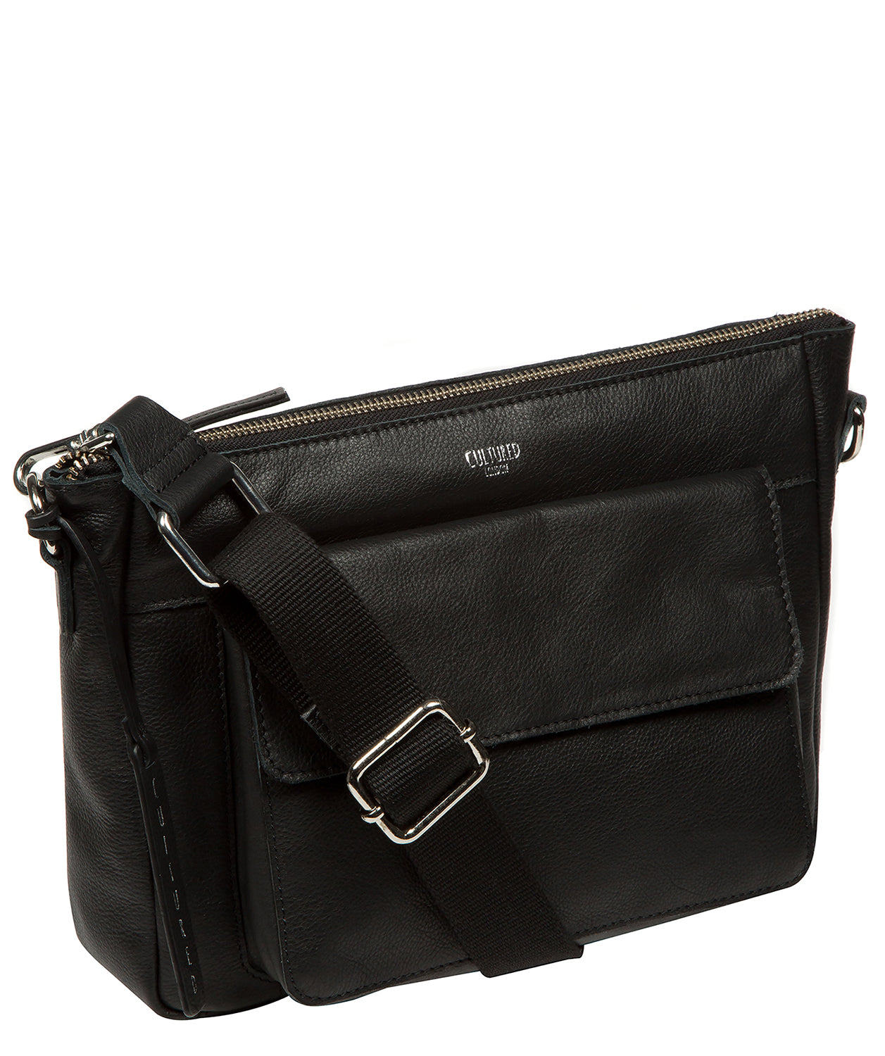 'Orly' Black Leather Cross Body Bag