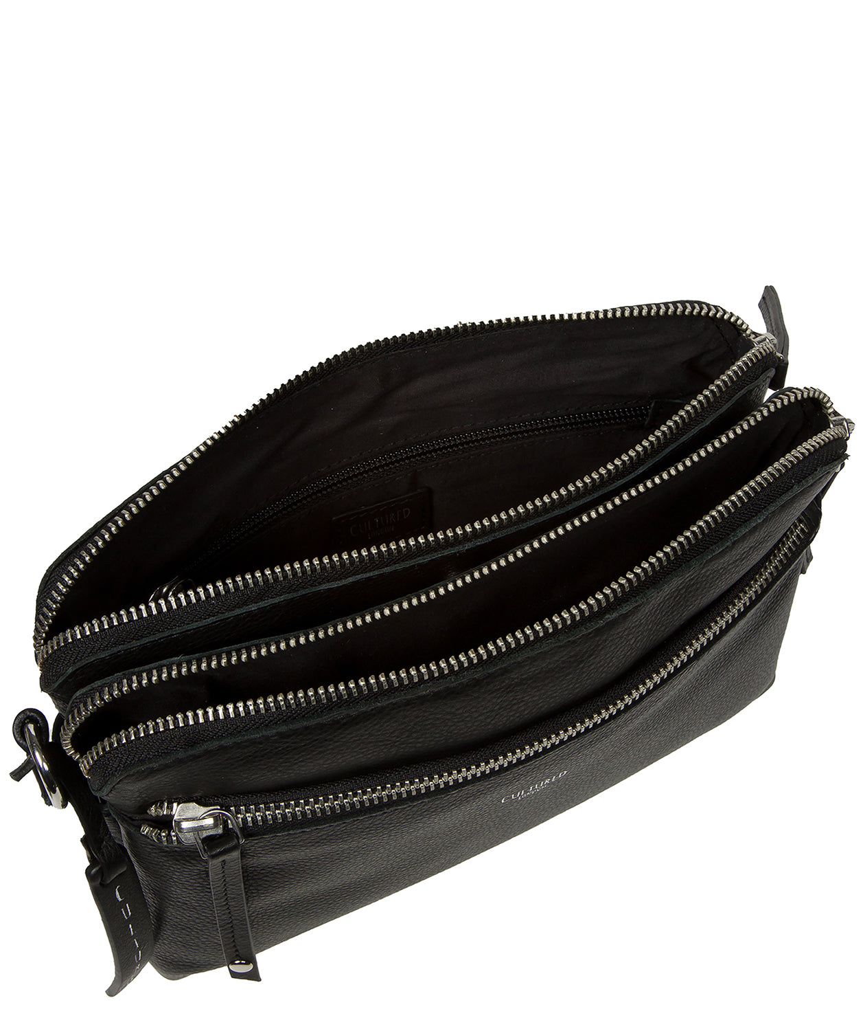 'Farrah' Black Leather Cross Body Bag