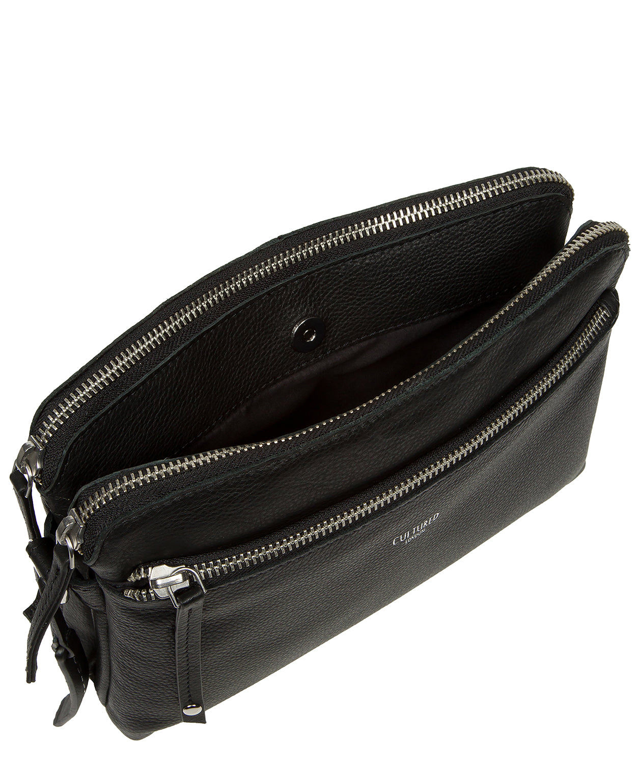 'Farrah' Black Leather Cross Body Bag