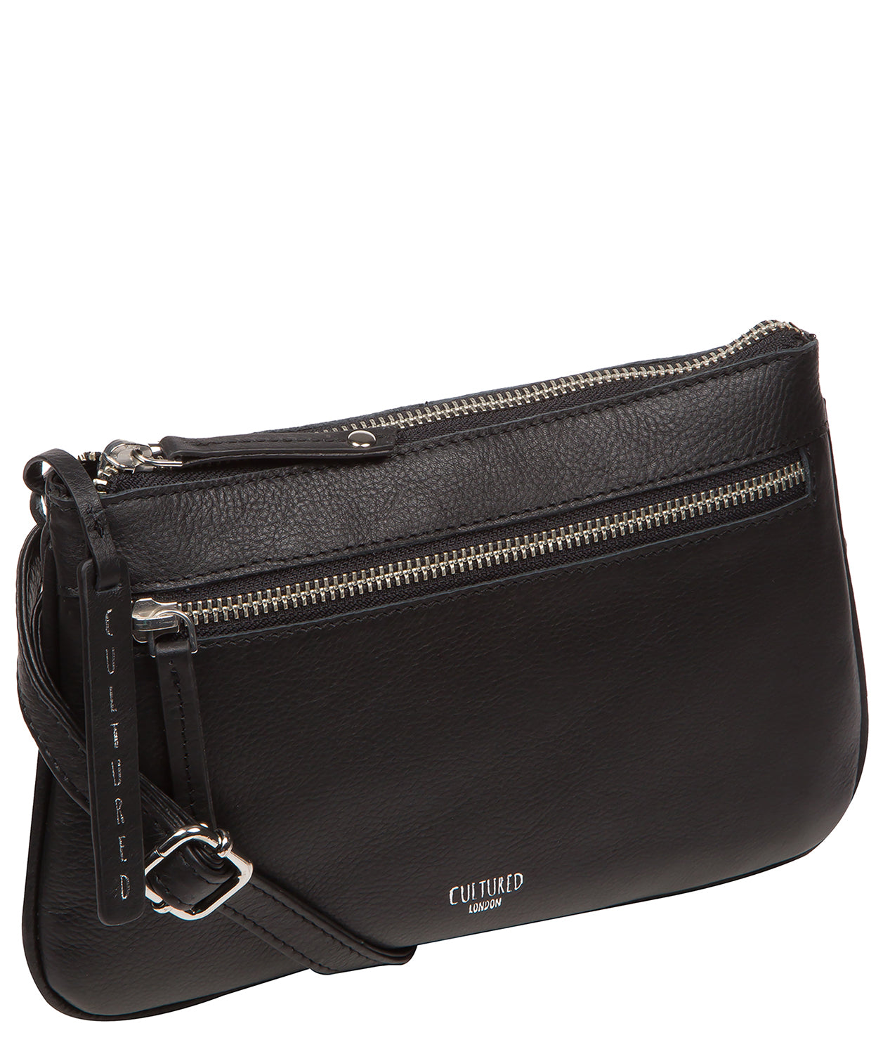 'Laurel' Black Leather Cross Body Phone Bag