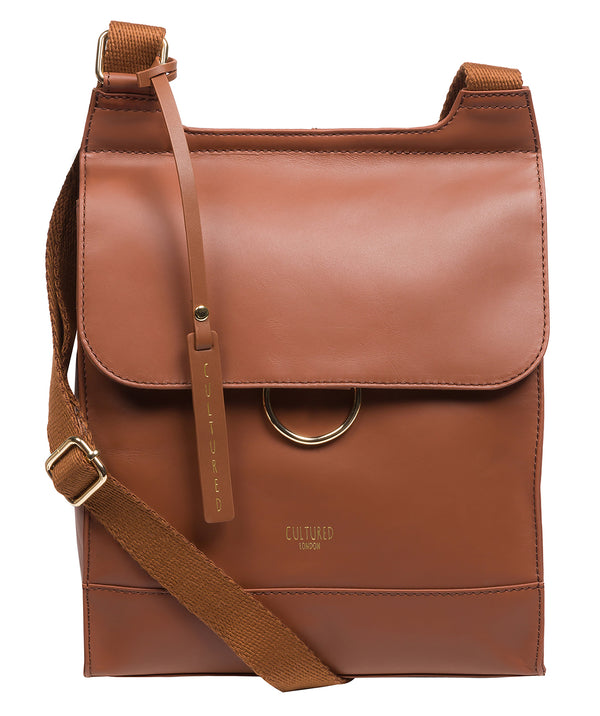 'Covent' Oak Leather Cross Body Bag