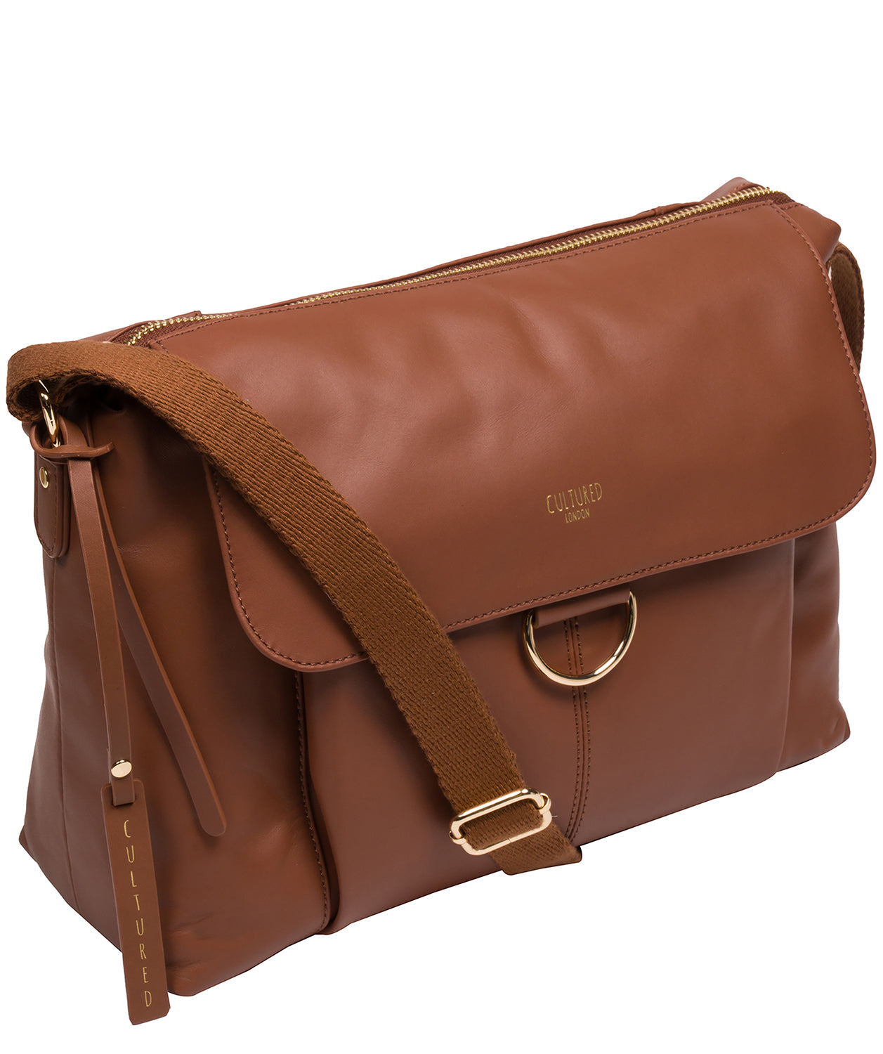 'Chancery' Oak Leather Shoulder Bag