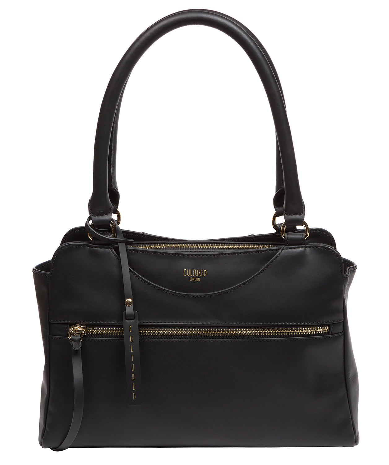 'Brianna' Black Leather Handbag