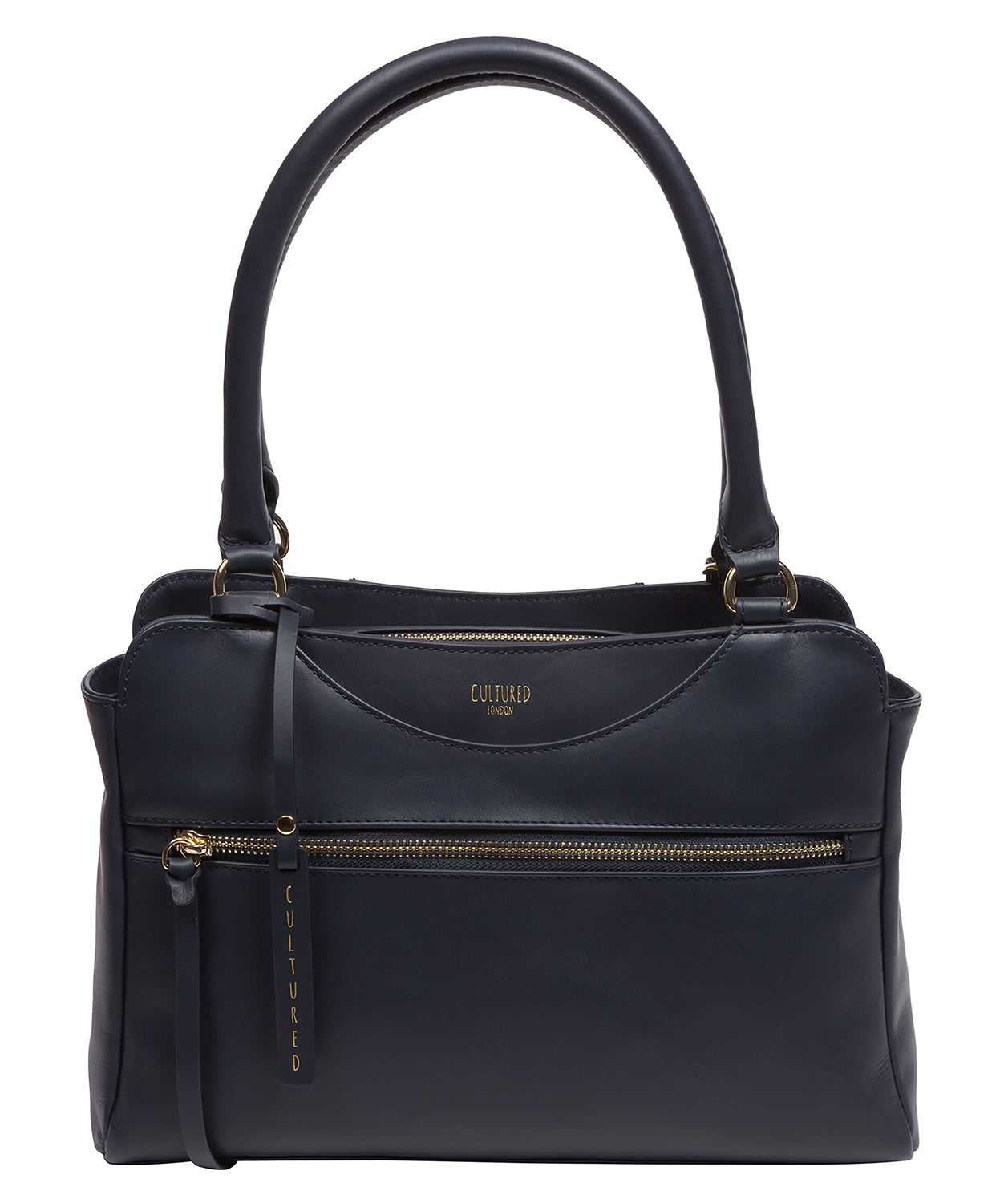 'Brianna' Dark Navy Leather Handbag