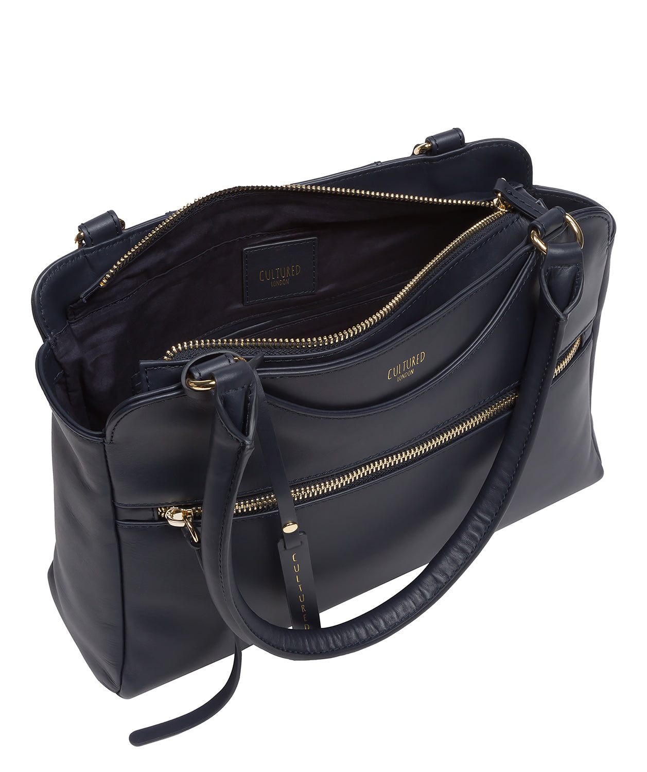 'Brianna' Dark Navy Leather Handbag