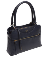 'Brianna' Dark Navy Leather Handbag