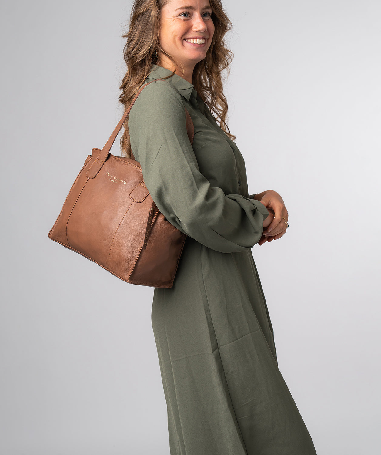 'Alexandra' Tan Leather Handbag