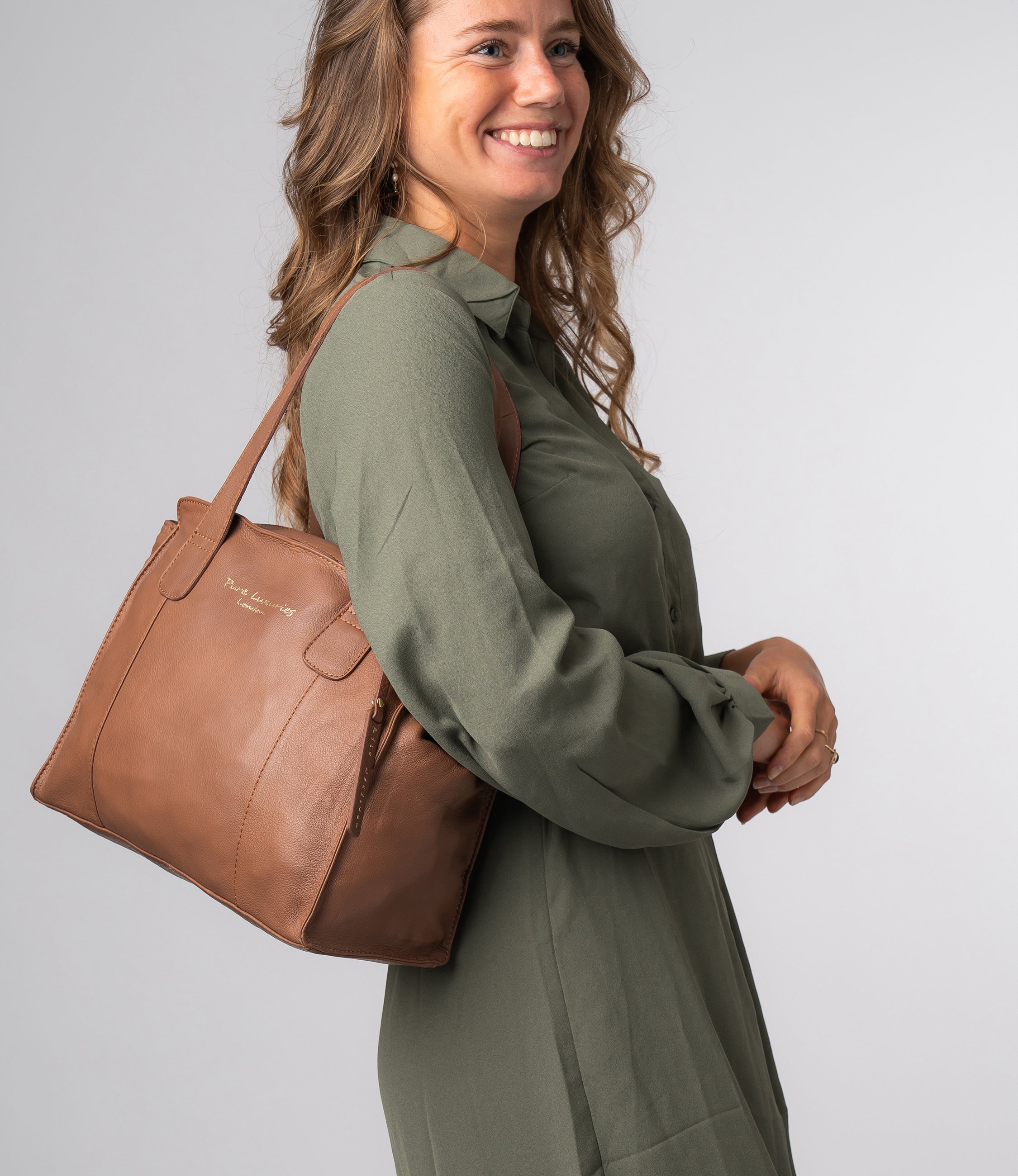 'Alexandra' Tan Leather Handbag