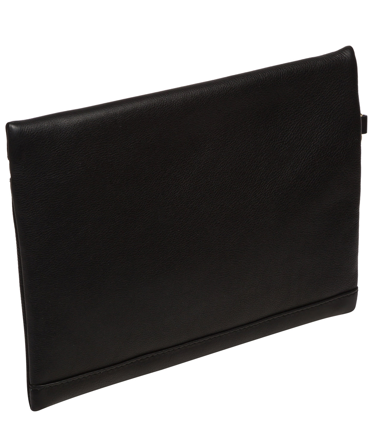 'Chalfont' Black Leather Clutch Bag