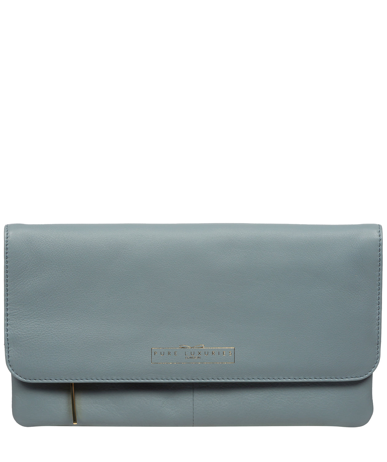 'Golders' Cashmere Blue Leather Clutch Bag