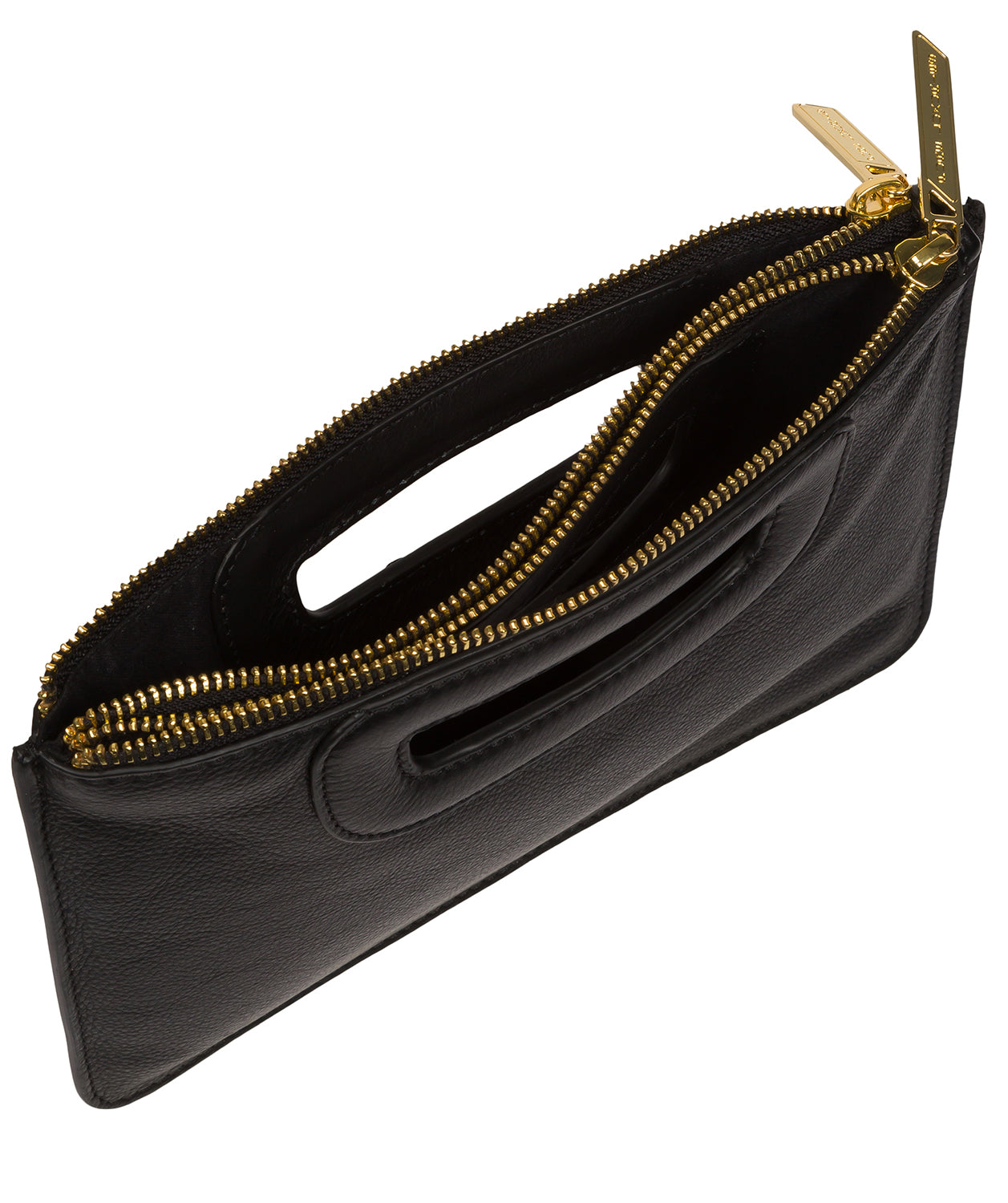 'Esher' Black Leather Clutch Bag