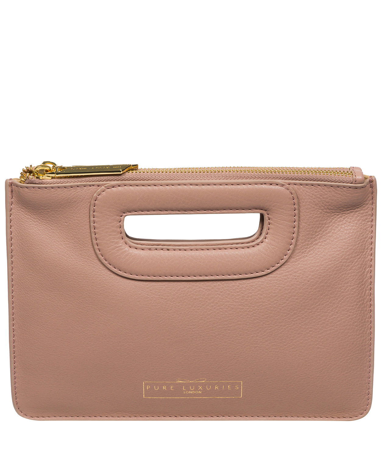 'Esher' Blush Pink Leather Clutch Bag