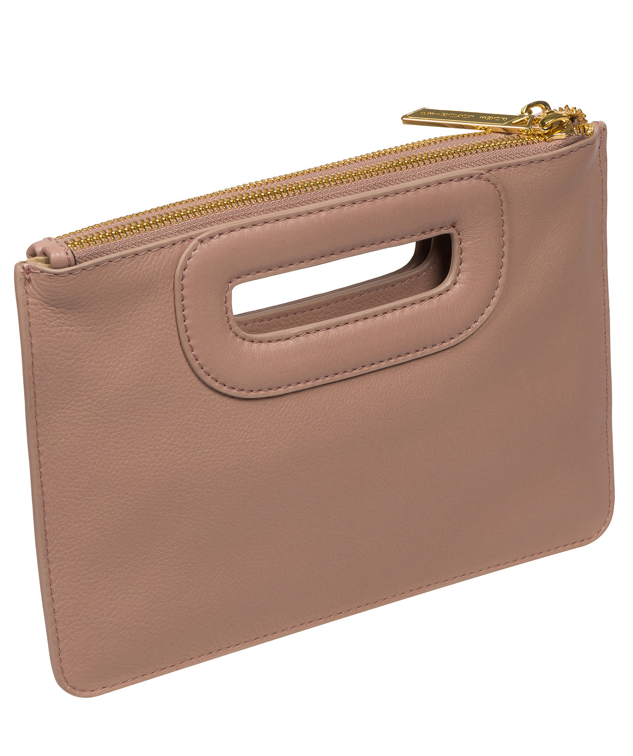 'Esher' Blush Pink Leather Clutch Bag