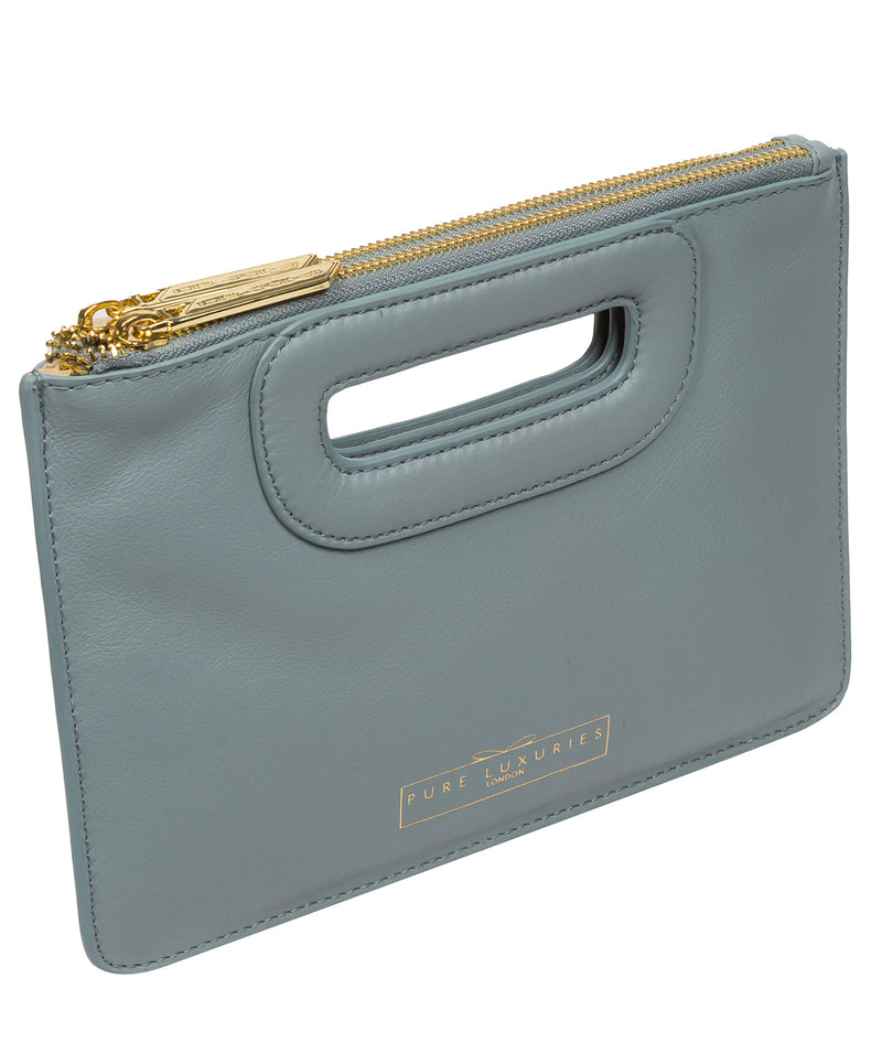 'Esher' Cashmere Blue Leather Clutch Bag