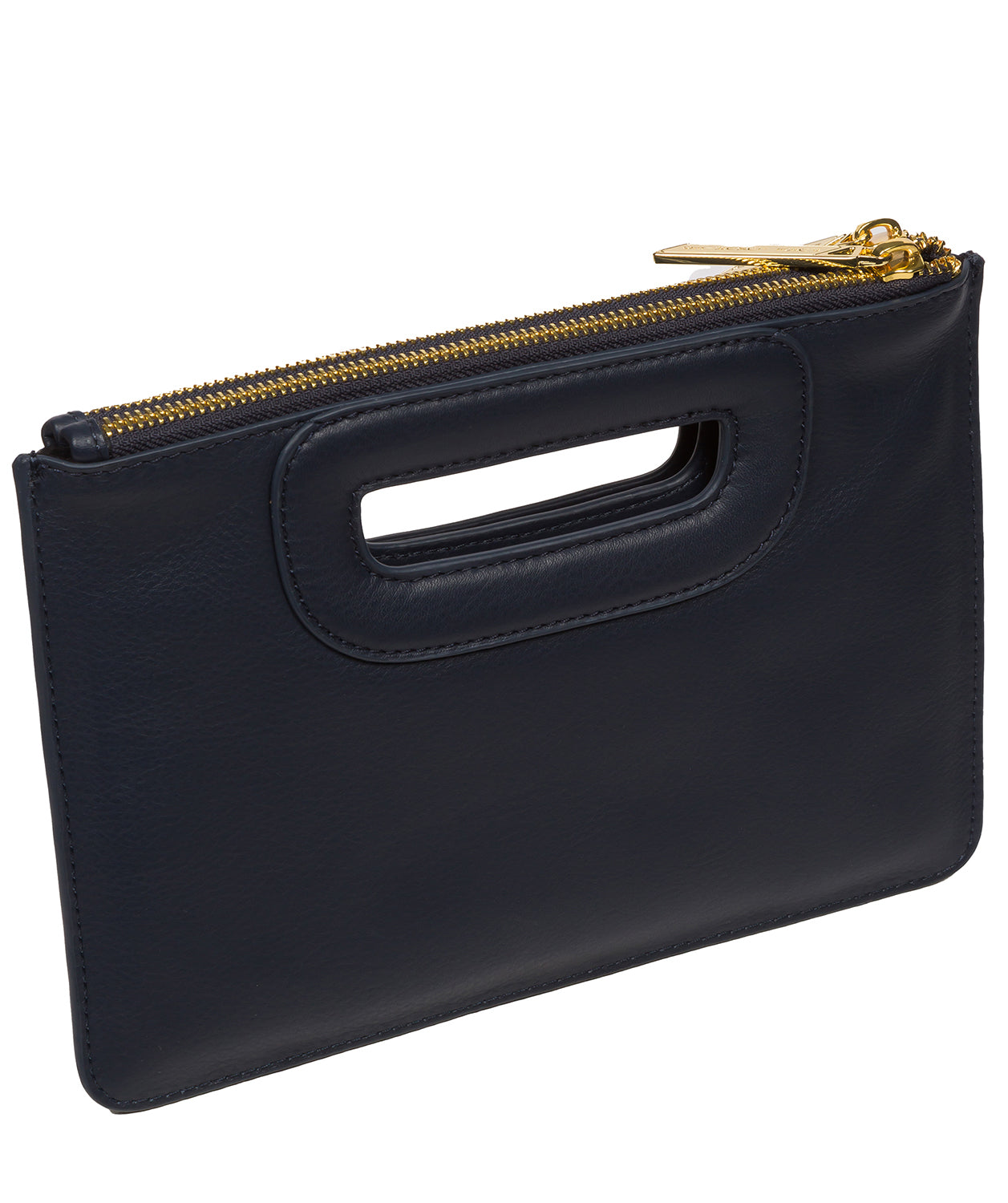 'Esher' Navy Leather Clutch Bag