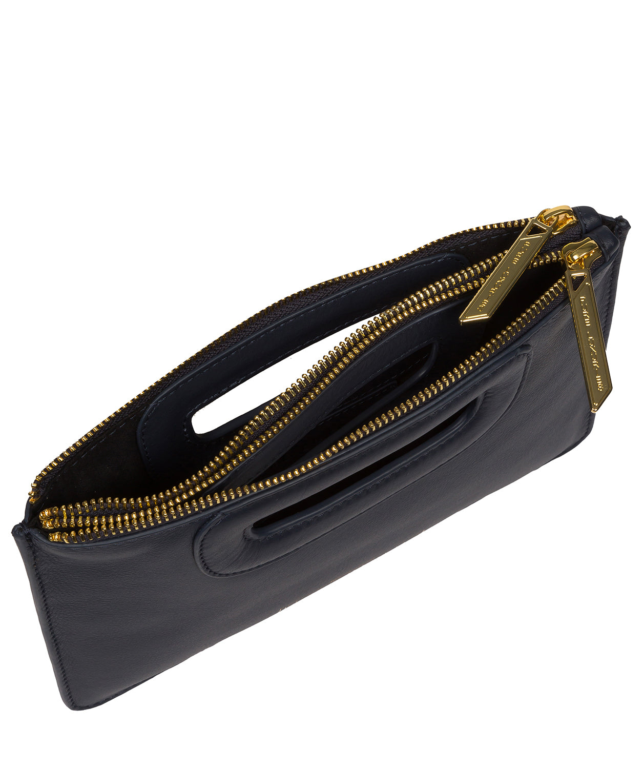 'Esher' Navy Leather Clutch Bag