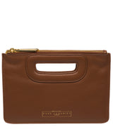 'Esher' Tan Leather Clutch Bag