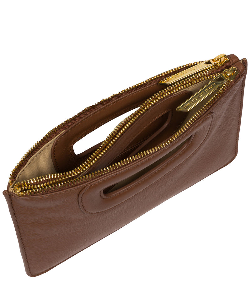 'Esher' Tan Leather Clutch Bag