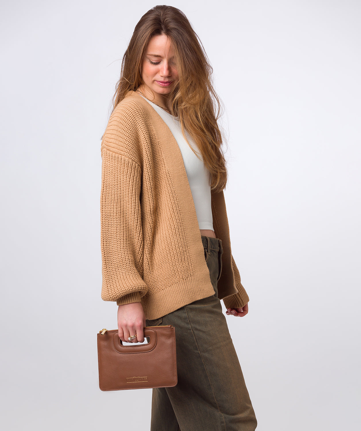 Pure Luxuries Classic Collection Bags: 'Esher' Tan Leather Clutch Bag