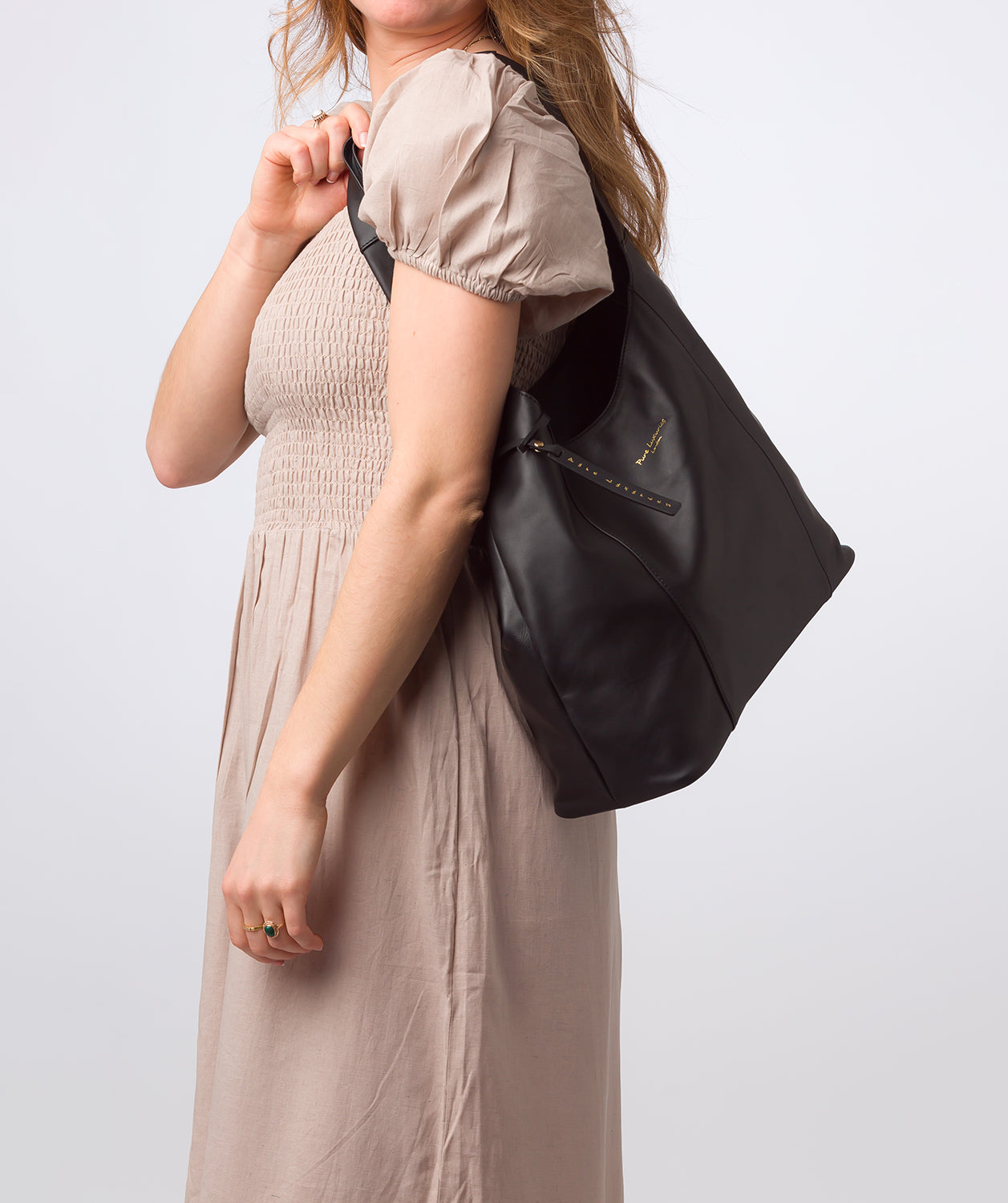 Pure Luxuries London #product-type#: 'Nina' Black Leather Shoulder Bag