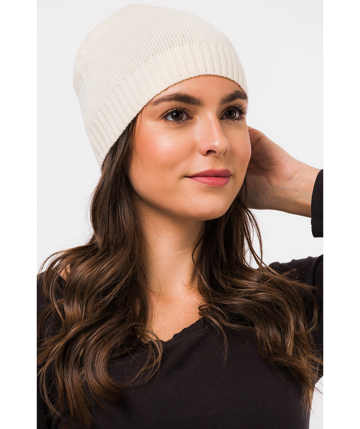 Pure Luxuries Naturals Collection Accessory: 'Bowness' Cream Cashmere & Merino Wool Beanie Hat