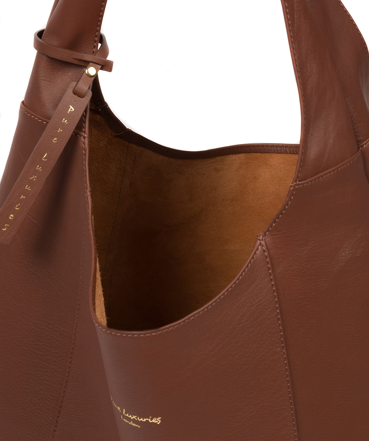 Pure Luxuries Eco Collection Bags: 'Nina' Conker Brown Leather Shoulder Bag