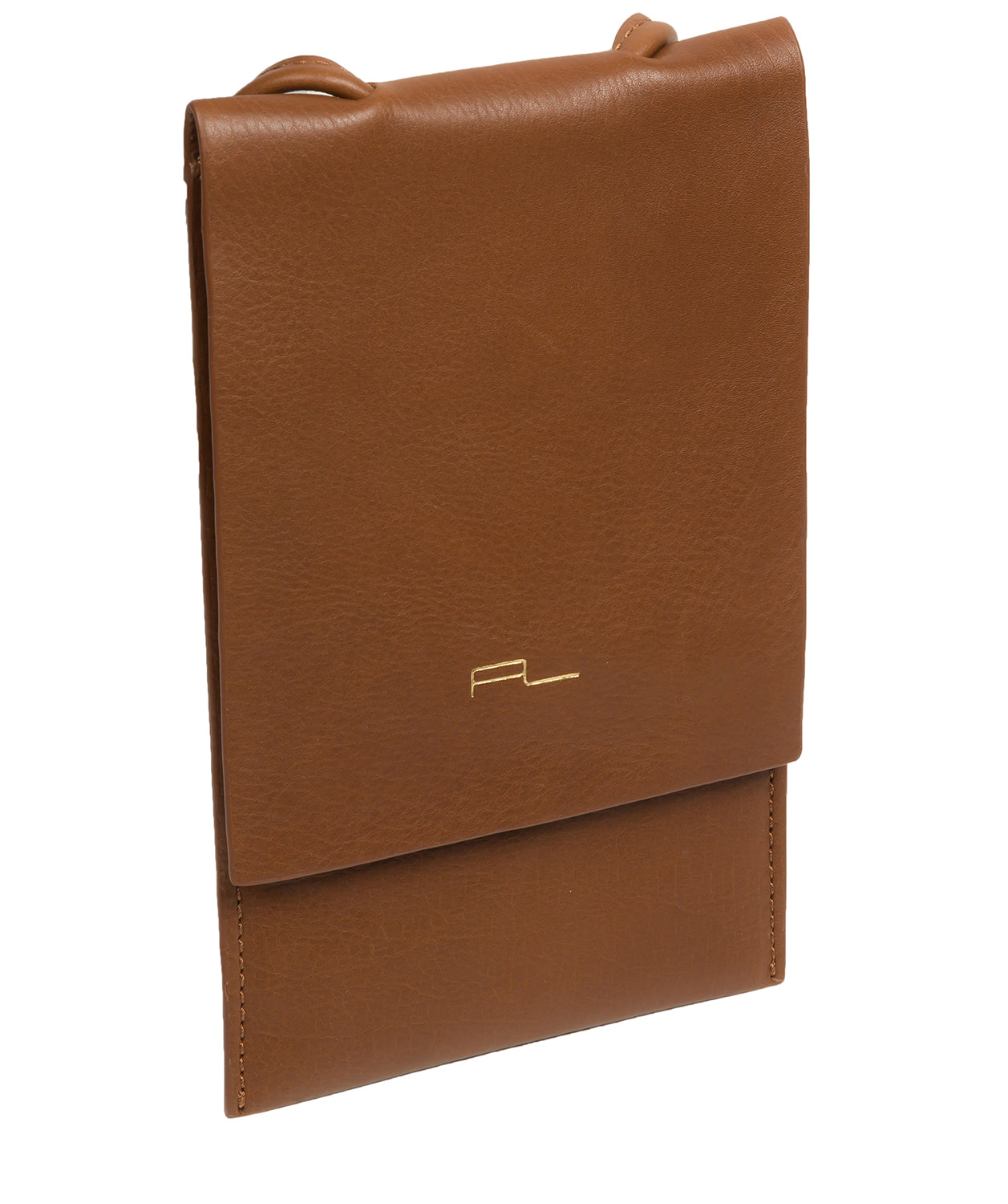 Pure Luxuries Knightsbridge Collection Bags: 'Rina' Chestnut Nappa Leather Cross Body Phone Bag