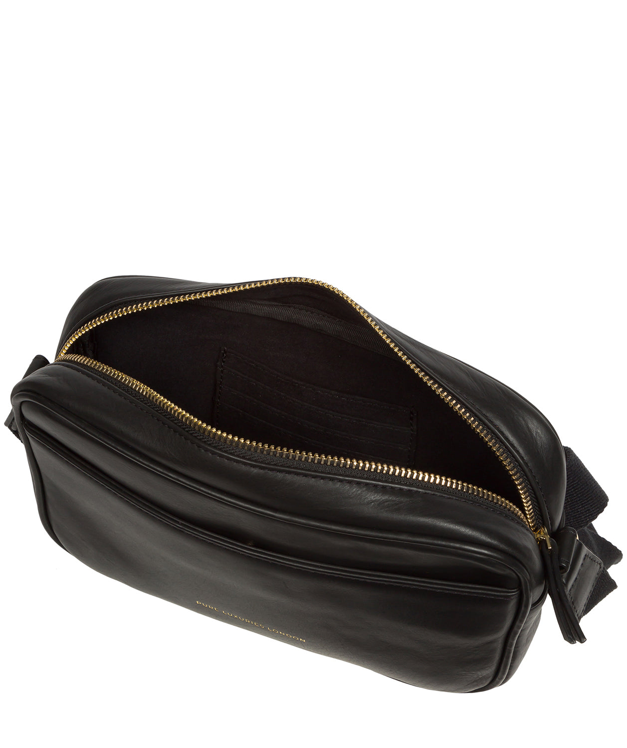 Pure Luxuries Knightsbridge Collection Bags: 'Dion' Black Leather Cross Body Bag