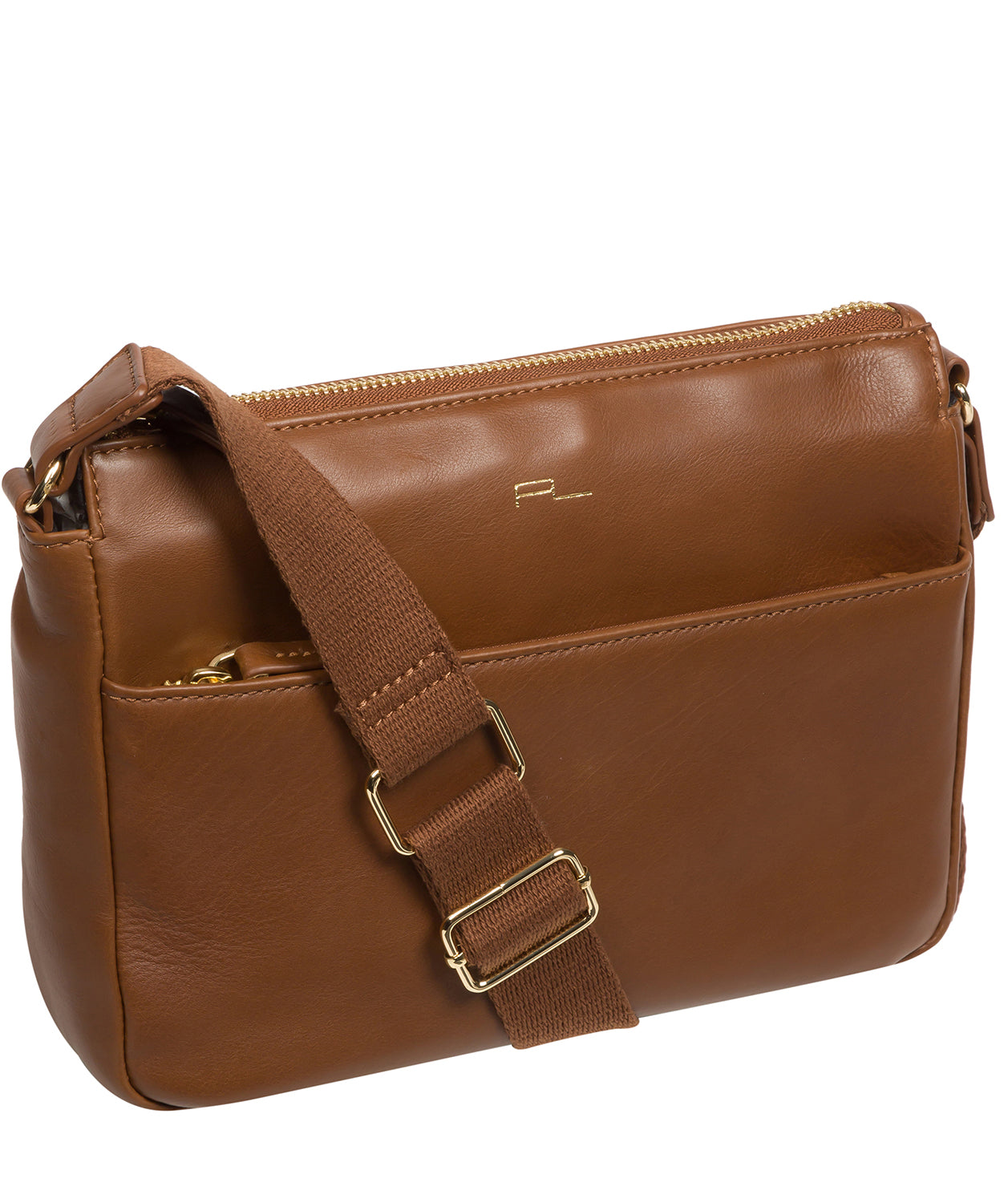 Pure Luxuries Knightsbridge Collection Bags: 'Amber' Chestnut Leather Cross Body Bag