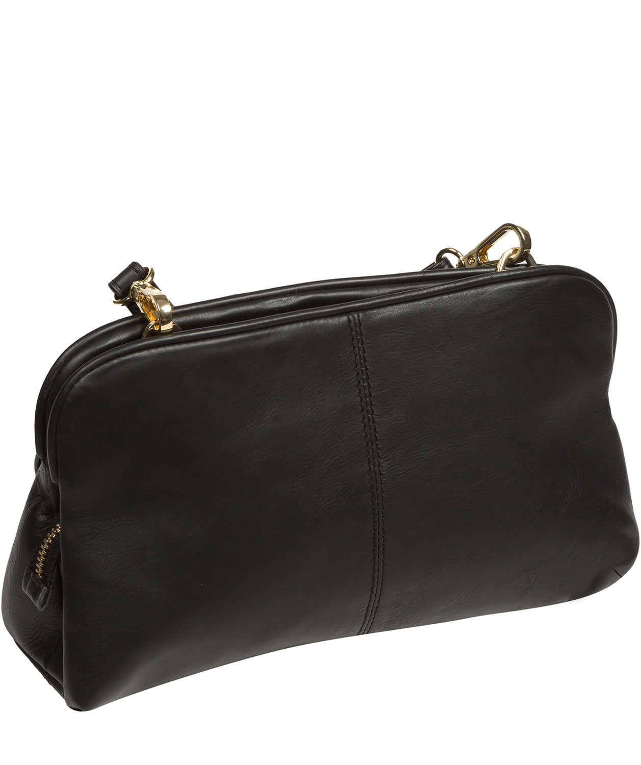 Pure Luxuries Knightsbridge Collection Bags: 'Halsey' Black Nappa Leather Cross Body Clutch Bag