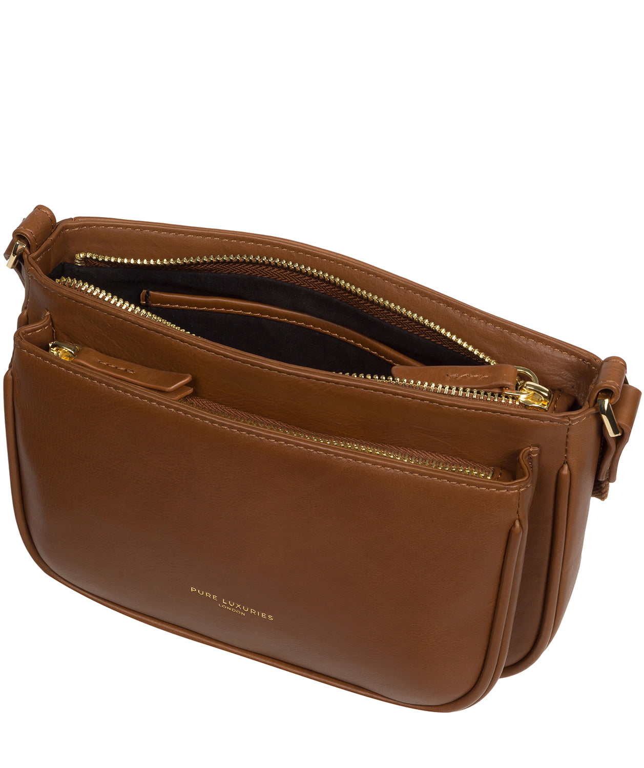 Pure Luxuries Knightsbridge Collection Bags: 'Bree' Chestnut Nappa Leather Cross Body Bag