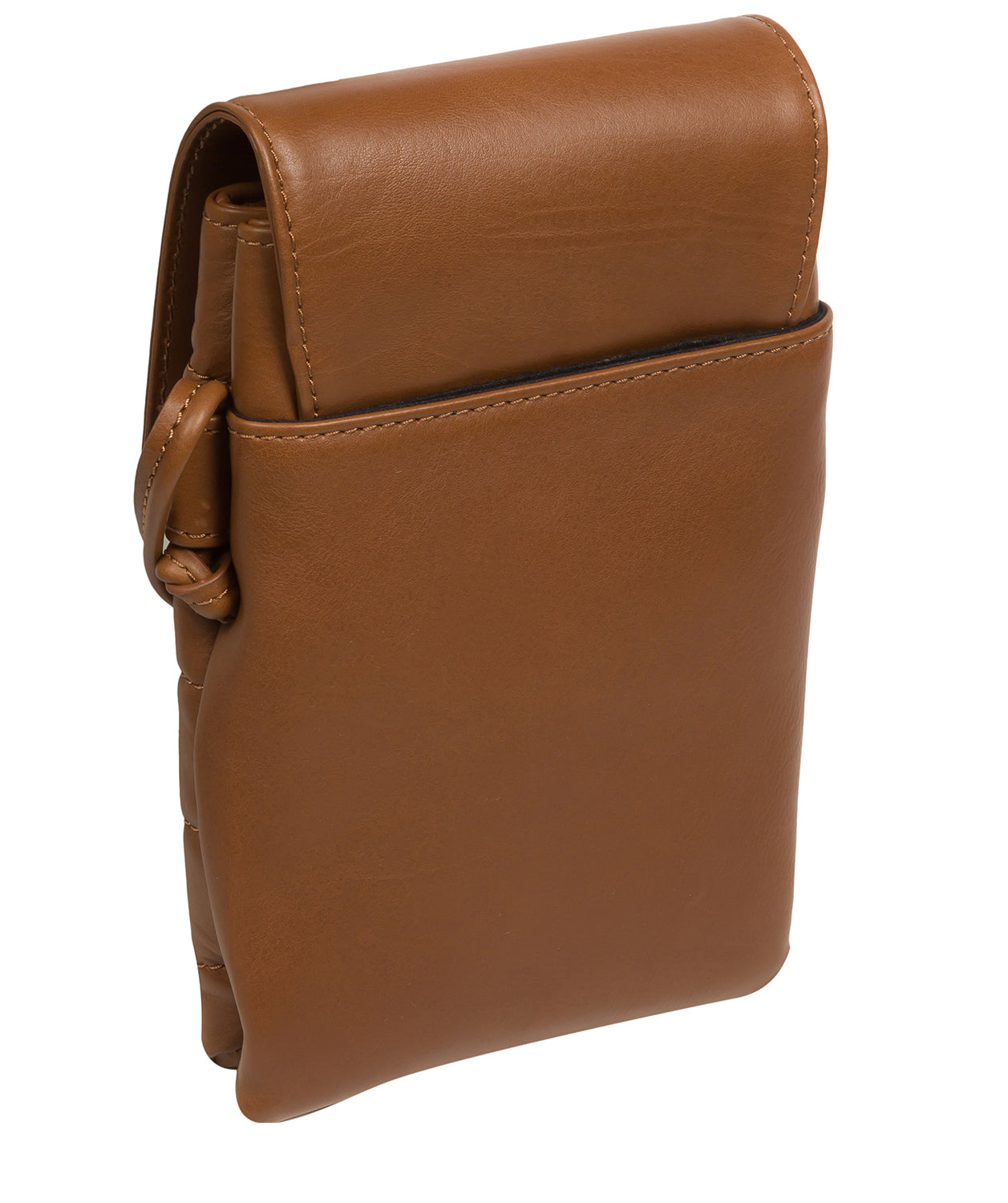 Pure Luxuries Knightsbridge Collection Bags: 'Lilian' Chestnut Nappa Leather Cross Body Phone Bag