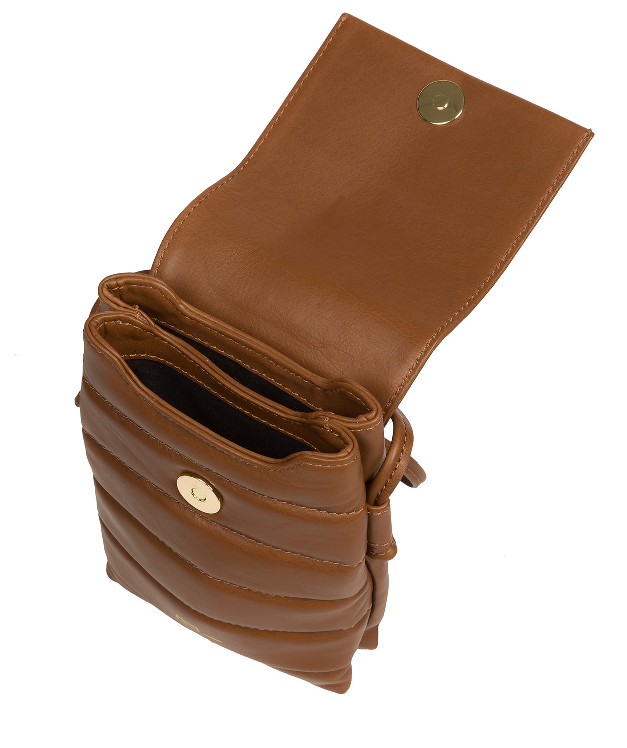 Pure Luxuries Knightsbridge Collection Bags: 'Lilian' Chestnut Nappa Leather Cross Body Phone Bag