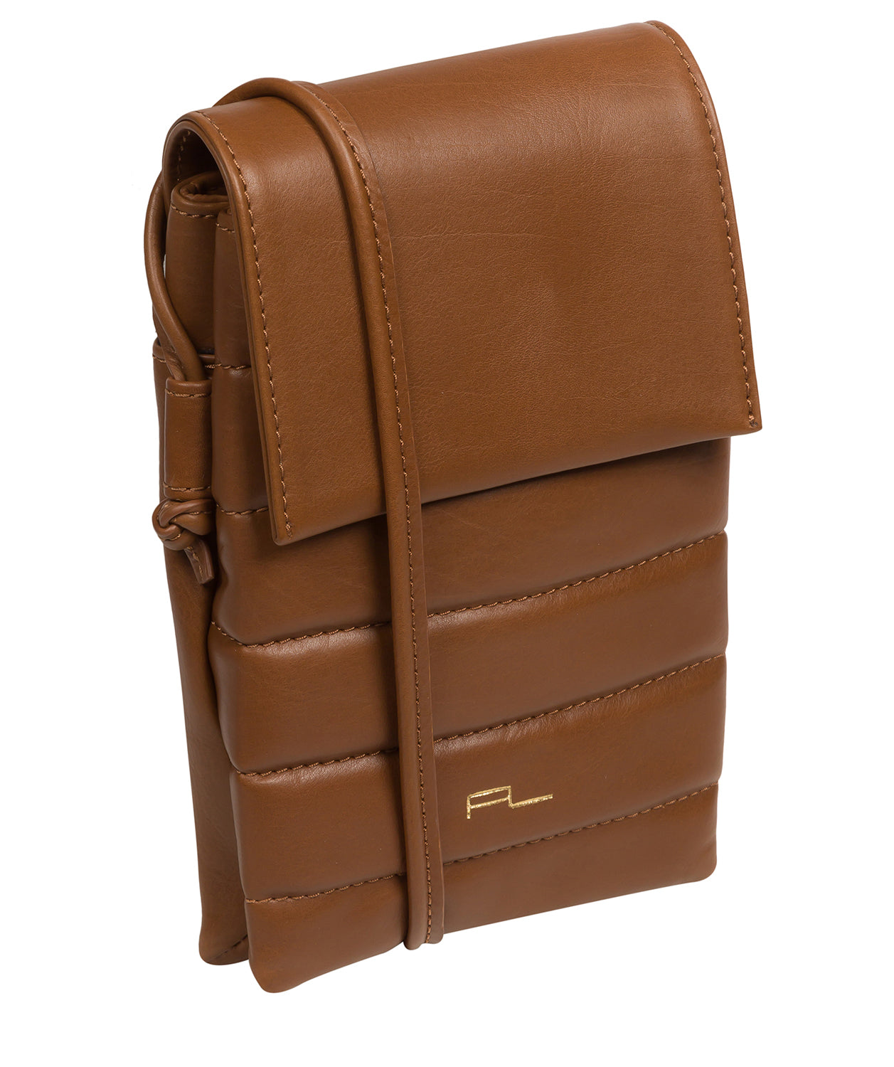 Pure Luxuries Knightsbridge Collection Bags: 'Lilian' Chestnut Nappa Leather Cross Body Phone Bag