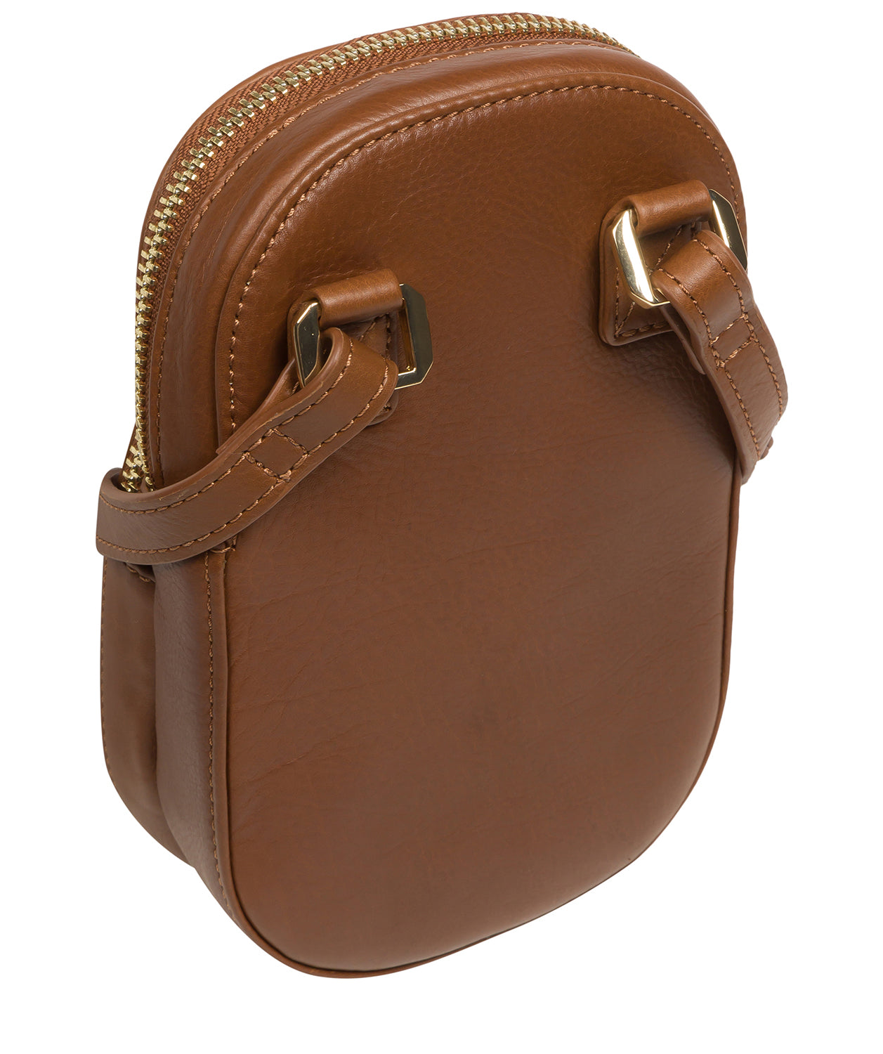 Pure Luxuries Knightsbridge Collection Bags: 'Violet' Chestnut Leather Cross Body Phone Bag