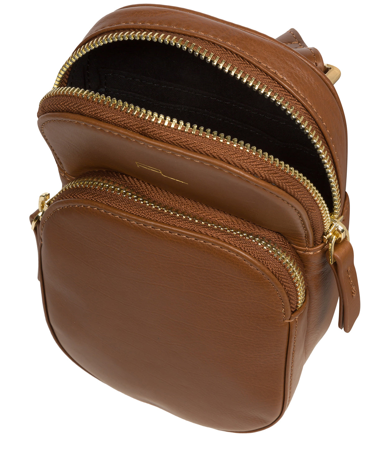 Pure Luxuries Knightsbridge Collection Bags: 'Violet' Chestnut Leather Cross Body Phone Bag