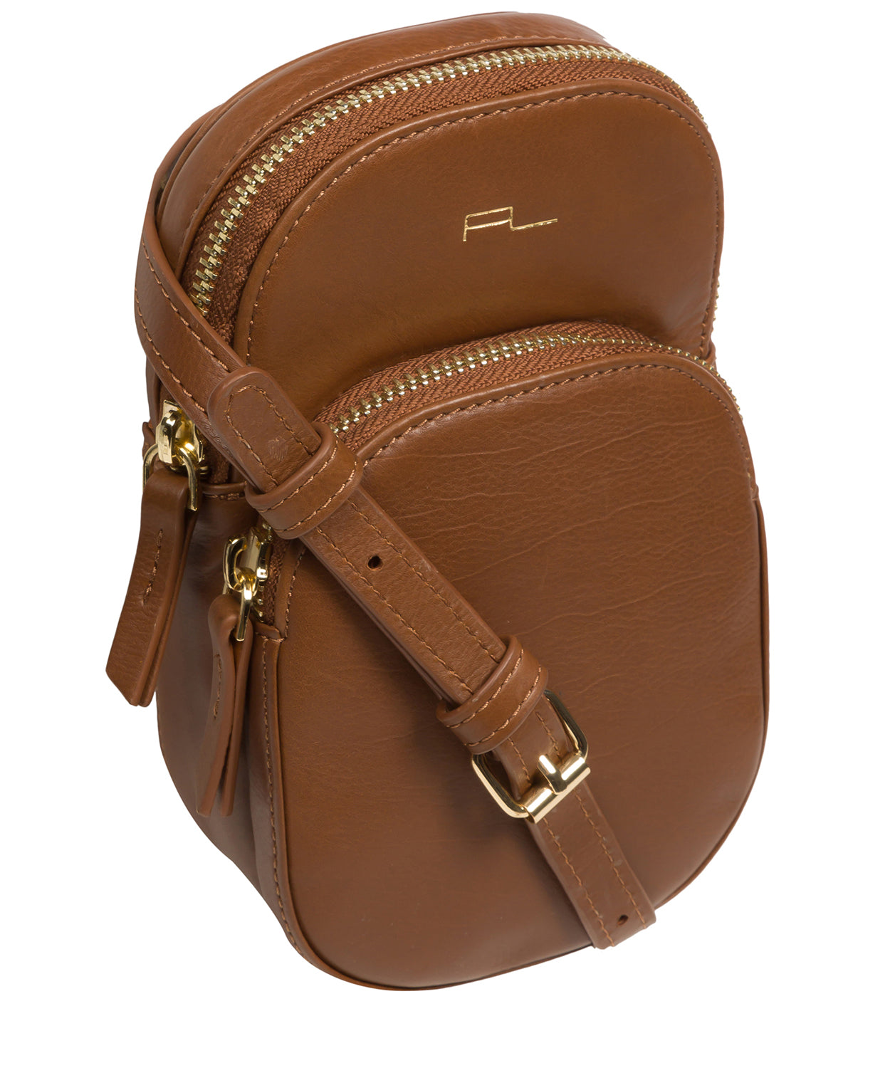 Pure Luxuries Knightsbridge Collection Bags: 'Violet' Chestnut Leather Cross Body Phone Bag