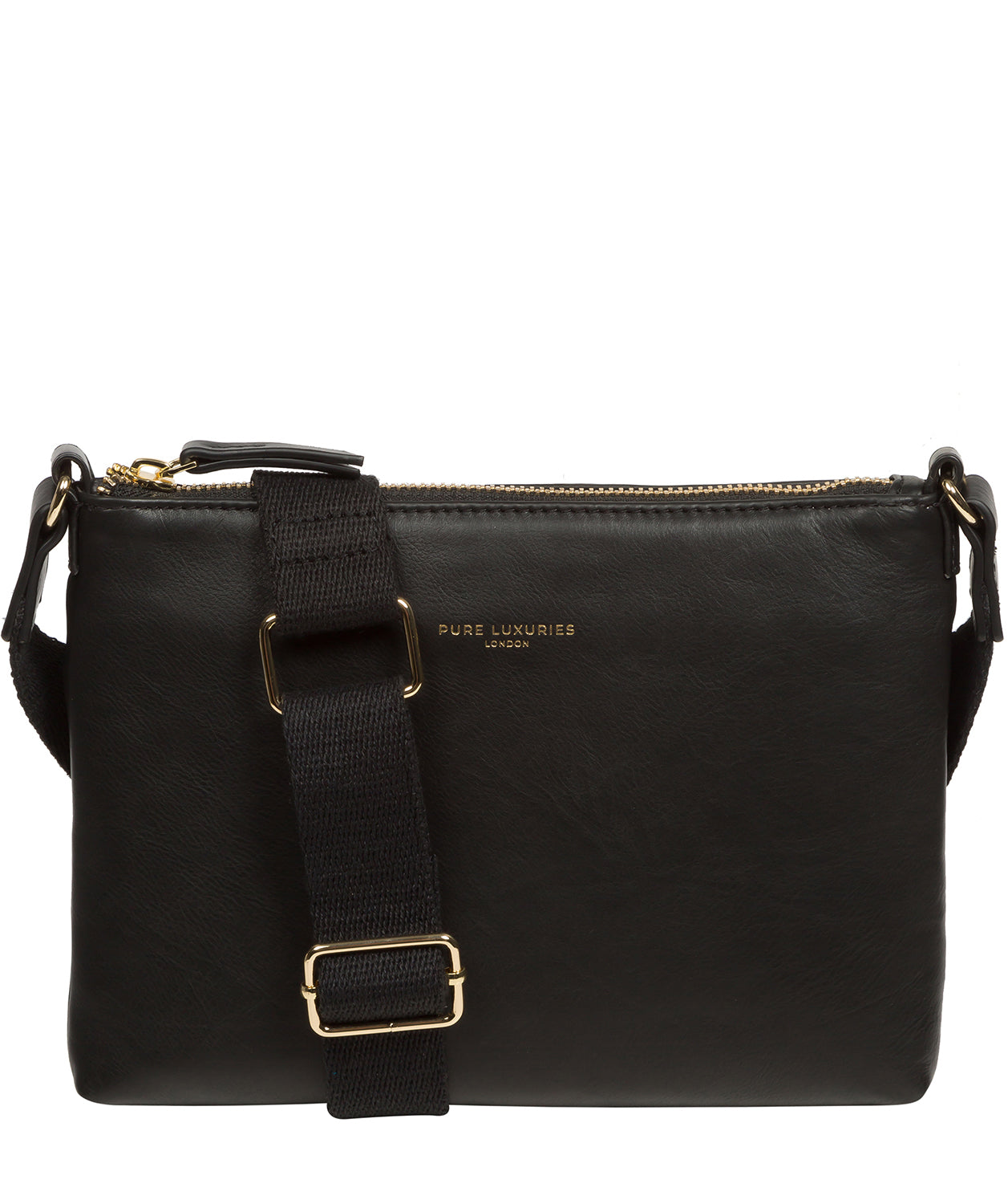 Pure Luxuries Knightsbridge Collection Bags: 'Nessa' Black Leather Cross Body Bag