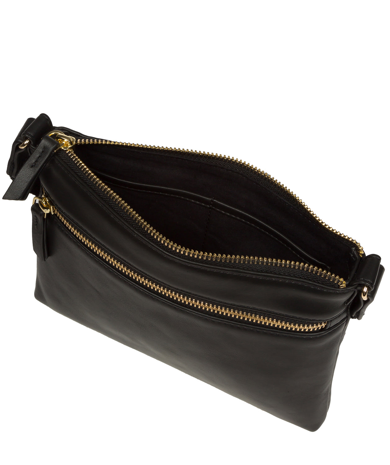 Pure Luxuries Knightsbridge Collection Bags: 'Nessa' Black Leather Cross Body Bag