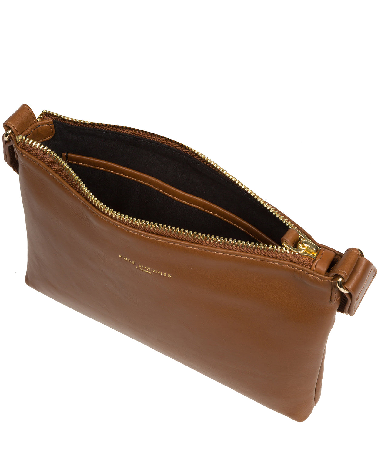 Pure Luxuries Knightsbridge Collection Bags: 'Nessa' Chestnut Leather Cross Body Bag