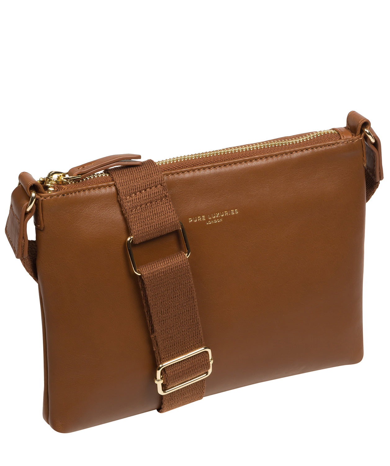 Pure Luxuries Knightsbridge Collection Bags: 'Nessa' Chestnut Leather Cross Body Bag