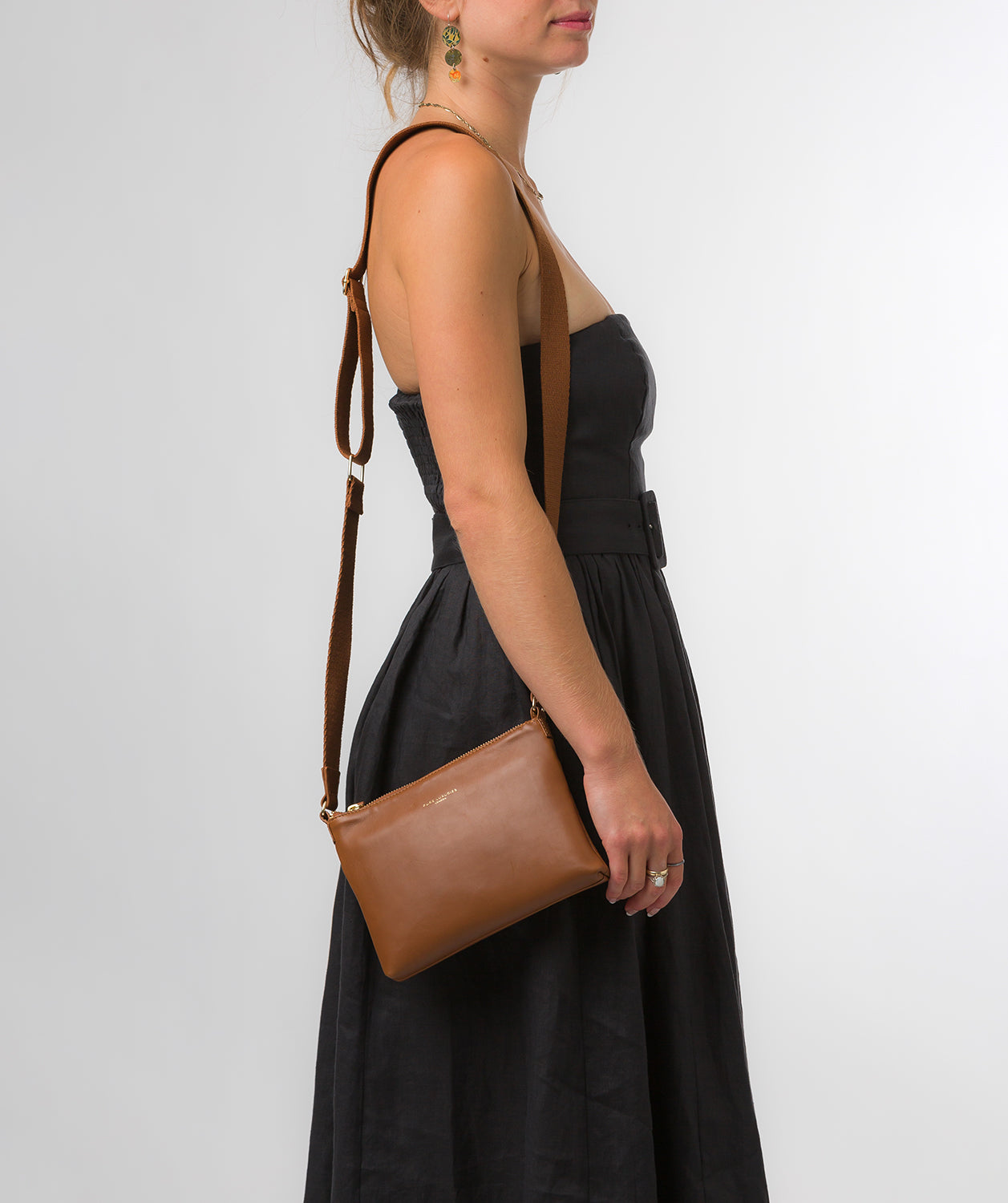 Pure Luxuries Knightsbridge Collection Bags: 'Nessa' Oak Nappa Leather Cross Body Bag