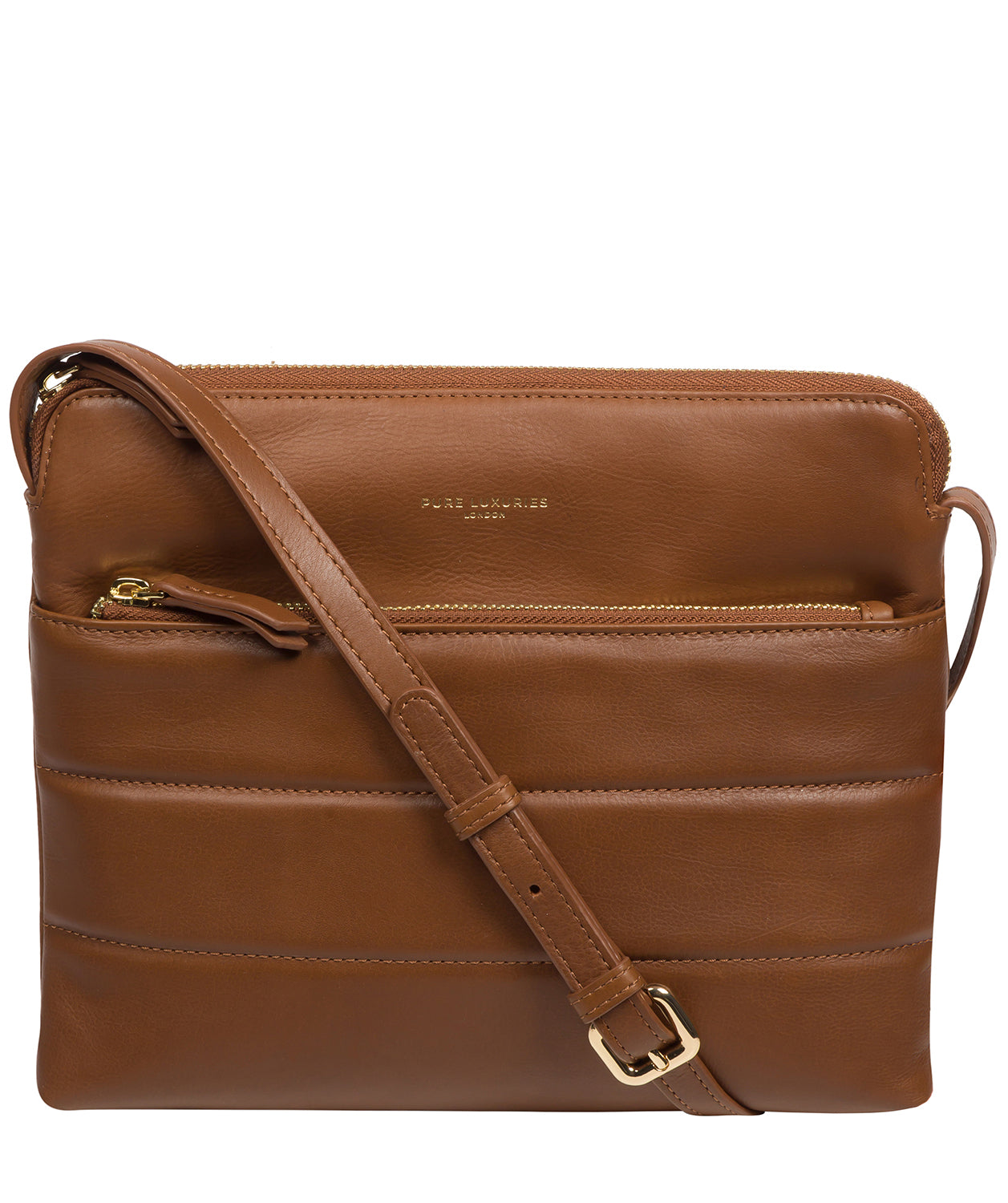 Pure Luxuries Knightsbridge Collection Bags: 'Finola' Chestnut Leather Cross Body Bag