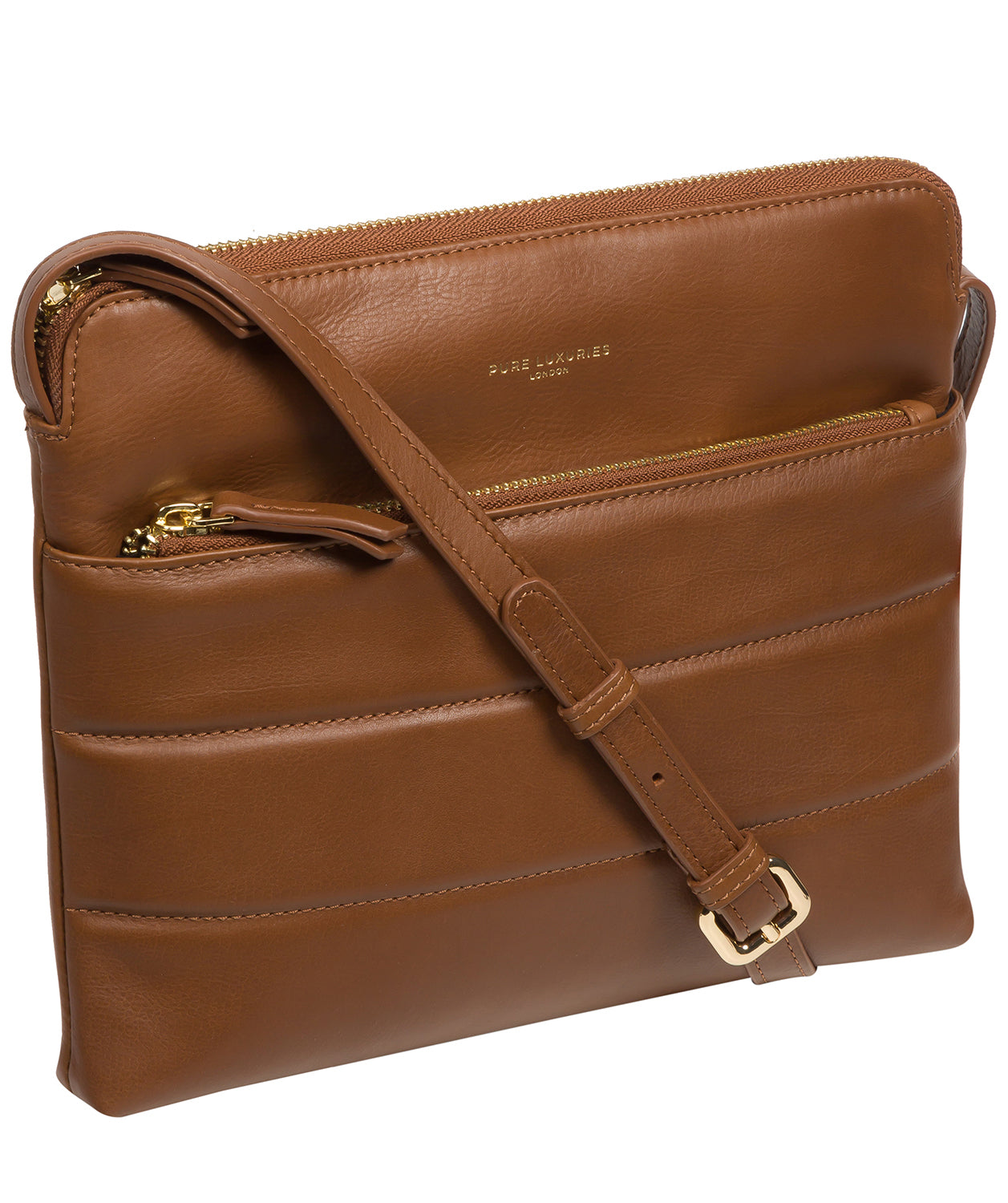 Pure Luxuries Knightsbridge Collection Bags: 'Finola' Chestnut Leather Cross Body Bag