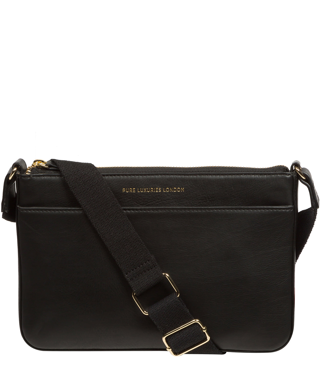 Pure Luxuries Knightsbridge Collection Bags: 'Raye' Black Leather Cross Body Bag