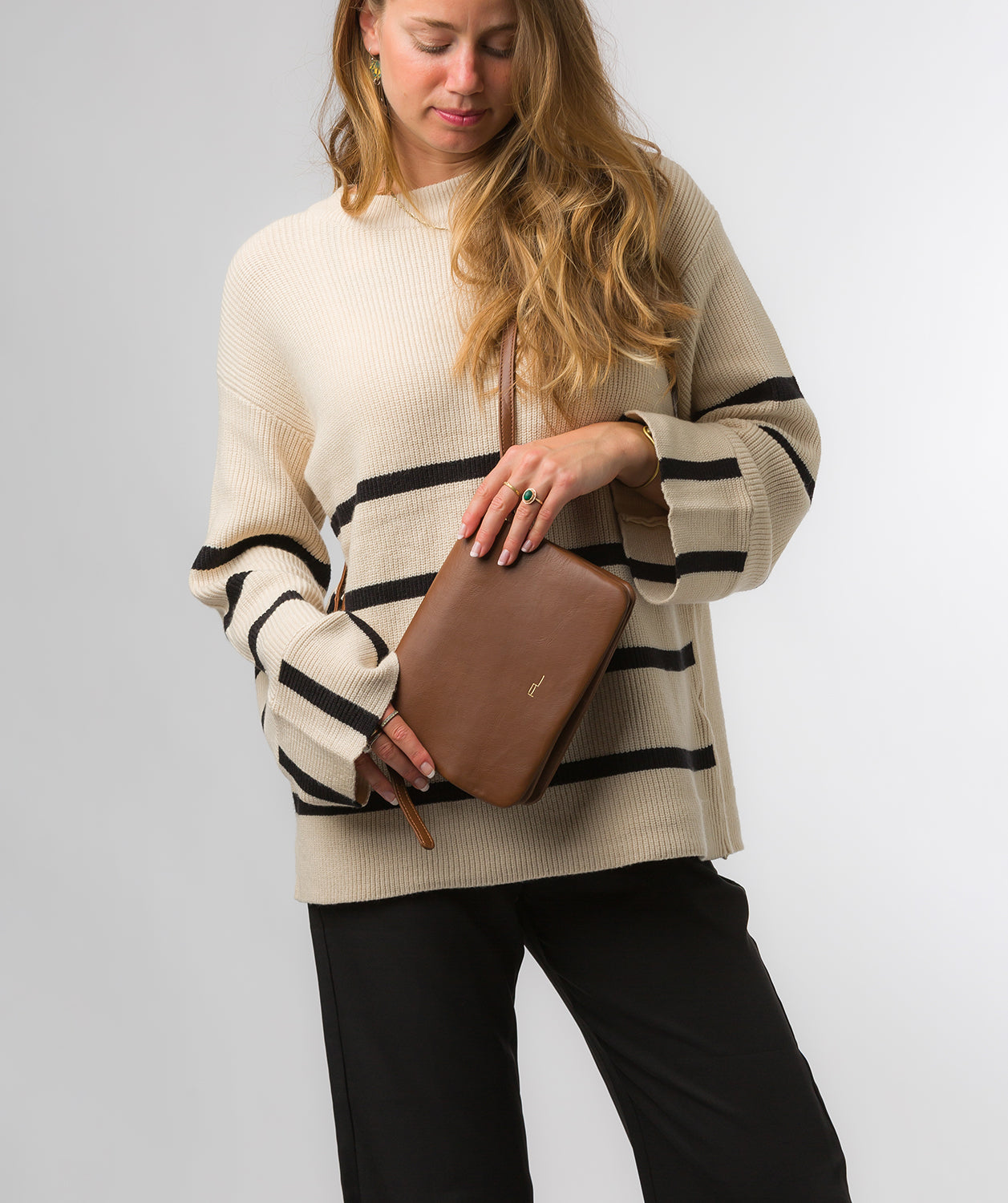 Pure Luxuries Knightsbridge Collection Bags: 'Ella' Chestnut Nappa Leather Cross Body Bag